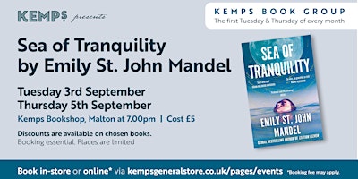 Imagem principal do evento Book Club - Tuesday - Sea of Tranquility by Emily St John Mandel