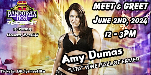 Imagem principal de Meet & Greet with Amy "Lita" Dumas at Pandora's Box Toys & Collectibles