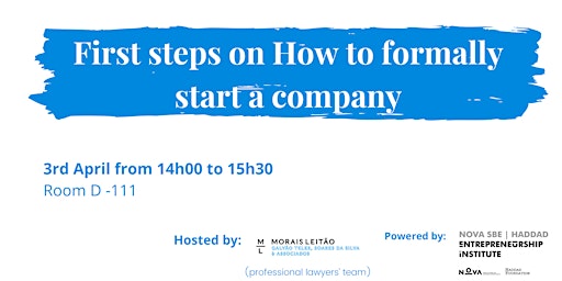 Hauptbild für First Steps on how to formally start a company
