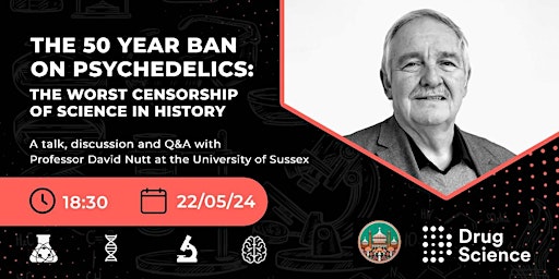 Imagem principal do evento The 50 Year Ban on Psychedelics - An Evening with Prof David Nutt