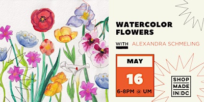 Imagem principal do evento Watercolor Flowers w/Alexandra Schmeling
