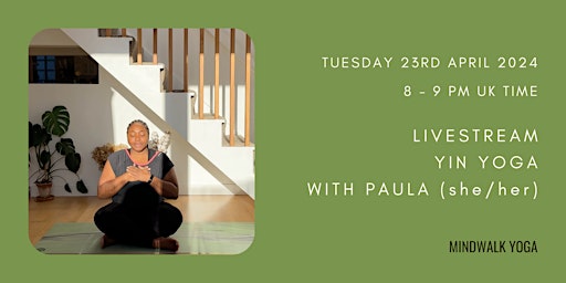 Yin Yoga with Paula - Livestream Class primary image