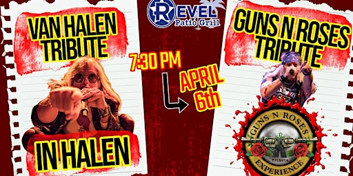 Imagem principal do evento Van Halen Tribute - Inhallen & Guns N Roses Tribute - The GNR Experience