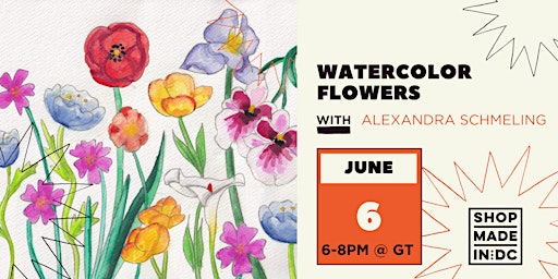 Imagen principal de Watercolor Flowers w/Alexandra Schmeling