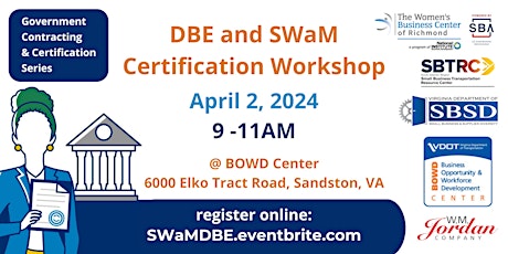 SWaM and DBE Certification Workshop
