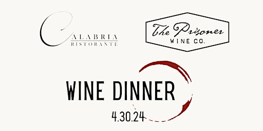 The Prisoner Wine Dinner at Calabria primary image