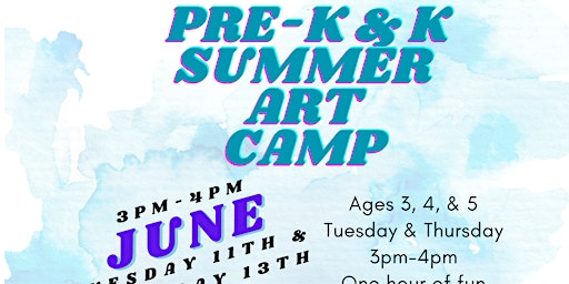 Hauptbild für Pre-K & K Summer Art Camp