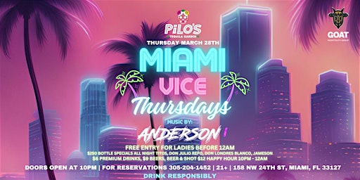 Miami Vice Thursdays: A Night of Glamour and Grooves primary image