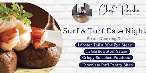 Primaire afbeelding van Surf & Turf Date Night - Virtual Cooking Class