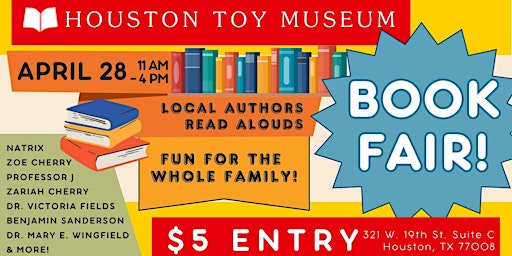 Immagine principale di Local Author Book Fair at Houston Toy Museum 