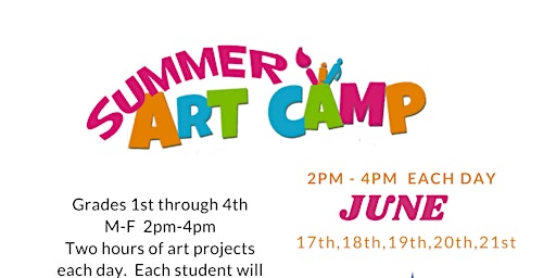 Summer Art Camp grades 1st thru 4th primary image