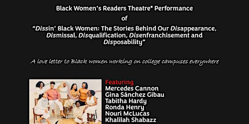Imagem principal do evento Dissin’ Black Women | Black Women's Readers Theatre