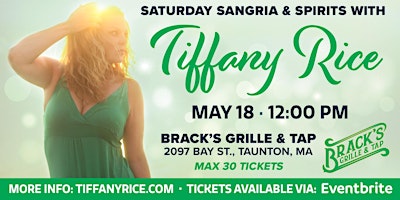 Imagem principal do evento Saturday Sangria and Spirits with Tiffany Rice