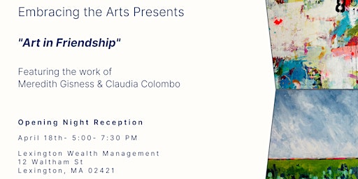 Imagem principal do evento Embracing the Arts opening night reception- "Art in Friendship"