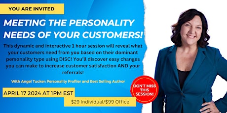 Meeting The Personality Needs of Your Customers!