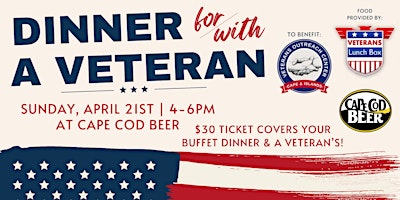 Imagen principal de Dinner for/with a Veteran at Cape Cod Beer!