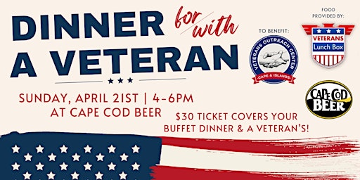 Imagem principal do evento Dinner for/with a Veteran at Cape Cod Beer!