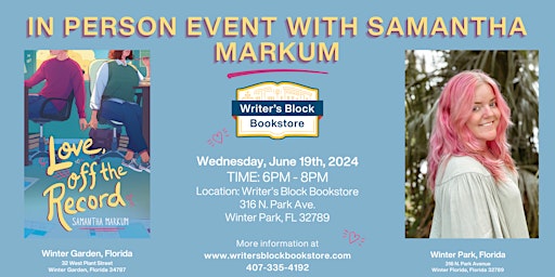 In Person Event with Author Samantha Markum primary image