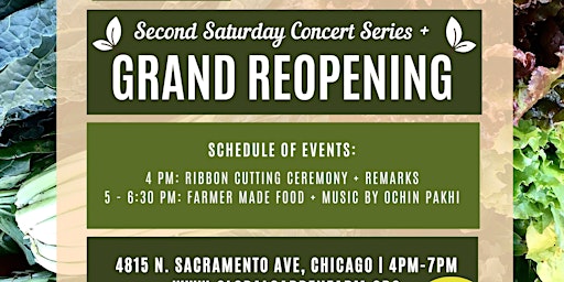 Grand Reopening and Second Saturday Concert Series Kick-off primary image