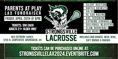 Primaire afbeelding van Strongsville LAX  Parents at Play Fundraiser