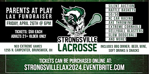 Imagem principal de Strongsville LAX  Parents at Play Fundraiser