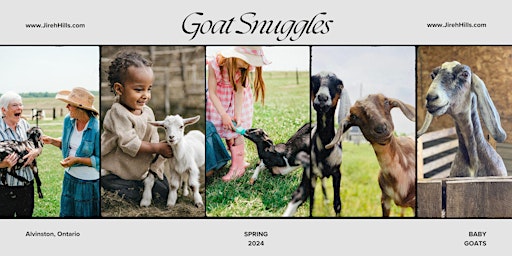 Imagem principal do evento Baby Goat Snuggles and Goat Encounters - Jireh Hills Family Homestead