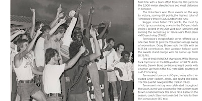 50th Anniversary of Tennessee's 1974 NCAA Track and Field Championship primary image