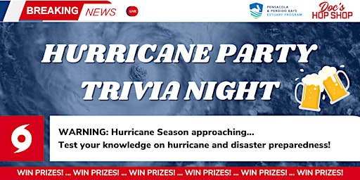 Primaire afbeelding van Hurricane Party Trivia Night at Doc's Hop Shop