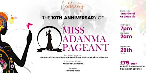 Imagem principal do evento Miss Adanma 10th Year Anniversary