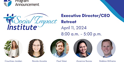 Image principale de Executive Director/CEO Retreat: Social Impact Institute