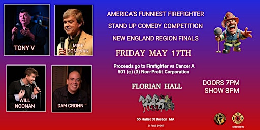 Imagem principal do evento The Search for America’s Funniest Firefighter begins right here in Boston!