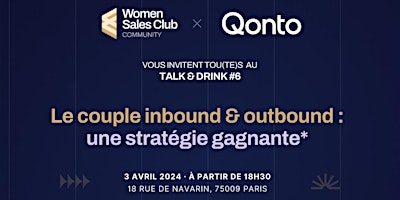 Image principale de Talk & Drink #6 - Women Sales Club x Qonto