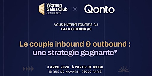 Imagen principal de Talk & Drink #6 - Women Sales Club x Qonto