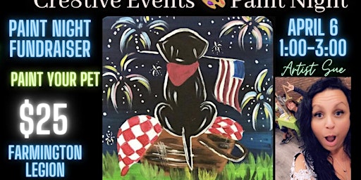 Primaire afbeelding van $25 Paint Night Fundraiser-Paw-Some Pantry - for Veterans Pets, Farmington