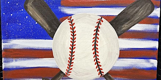 Image principale de Happy Painting *Paint to Donate* - USA Flag and Baseball
