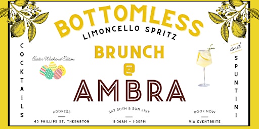 Primaire afbeelding van Bottomless Brunch - Ambra Limoncello Spritz | Easter Weekend Edition