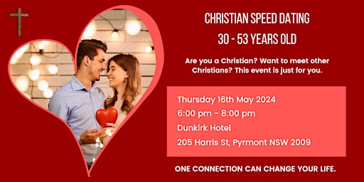 Primaire afbeelding van Christian Speed Dating 30-53 Year Olds. FREE WELCOME DRINK.