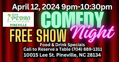 Free Comedy Show at Don Pedro’s Pineville, NC primary image