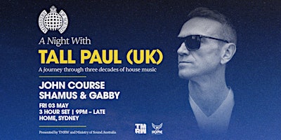 Primaire afbeelding van Ministry of Sound Presents: A Night With Tall Paul
