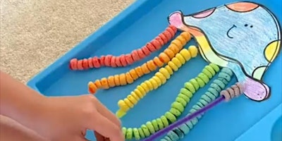 Kids Fruit Loop Jellyfish Threading Project (Ages 2-5) primary image