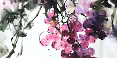 Imagem principal de California Grapes - Paint n’ Sip -  Watercolor Painting Class