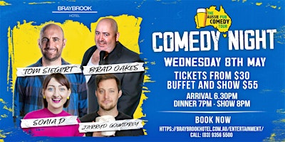 Imagem principal do evento The Aussie Pub Comedy Tour LIVE at The Braybrook Hotel!