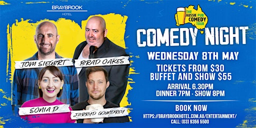 Imagen principal de The Aussie Pub Comedy Tour LIVE at The Braybrook Hotel!