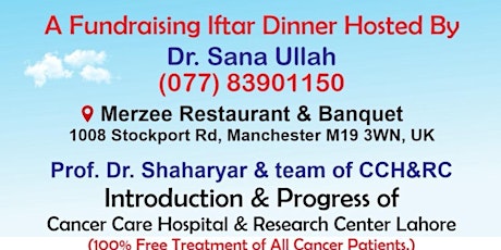 Fundraising Iftar Dinner for Cancer Patients in Pakistan