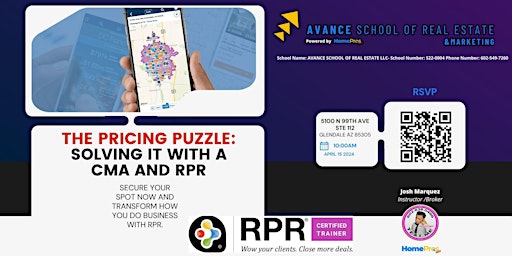 Imagen principal de THE PRICING PUZZLE: SOLVING IT WITH A CMA AND RPR
