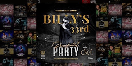 Primaire afbeelding van Celebrity Entertainment's Billy's 33rd Presidential Party