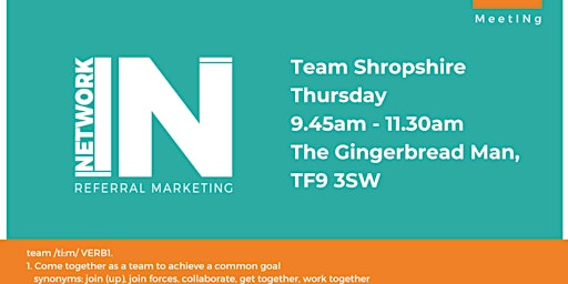 Hauptbild für NetworkIN Team Shropshire Fortnightly Meeting