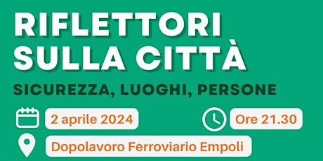 Riflettori sulla città. Sicurezza, luoghi, persone.