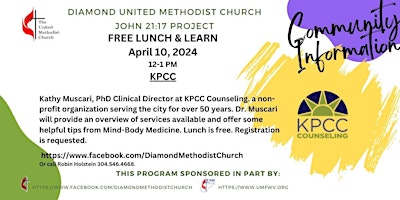 Primaire afbeelding van Lunch & Learn - KPCC Counseling