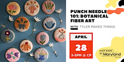 Punch Needle 101: Botanical Fiber Art w/Tyler Makes Things primary image